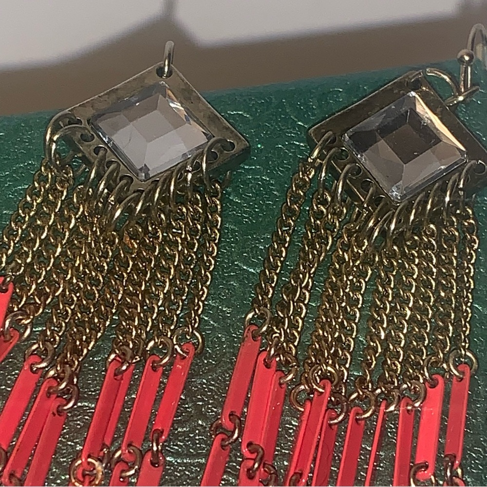 Women’s Ear-Rings Orangey-Pink Dangly